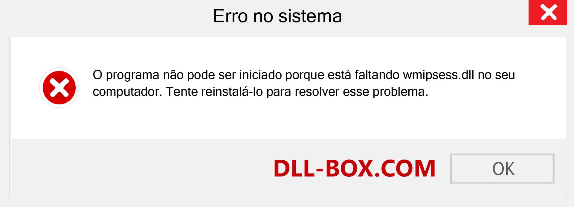 Arquivo wmipsess.dll ausente ?. Download para Windows 7, 8, 10 - Correção de erro ausente wmipsess dll no Windows, fotos, imagens